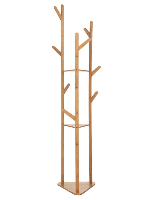 Perchero de piso Lottus Japon de bambú 9 ganchos