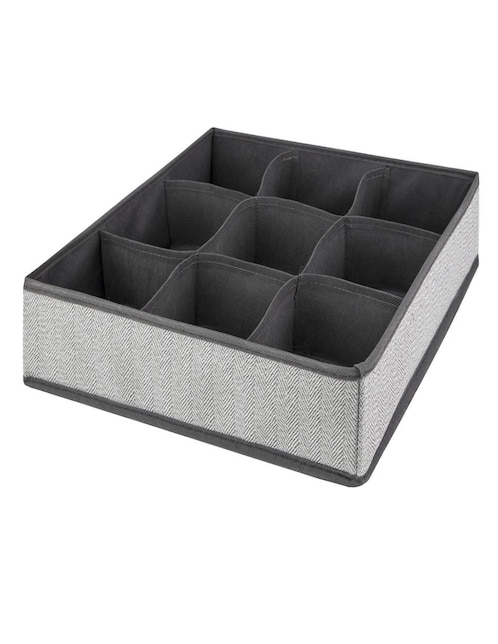 ORGANIZADOR DE CAJÓN RAYAS TELA, GRIS