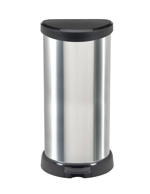Bote de basura Keter Decobin push 40L de acero inoxidable