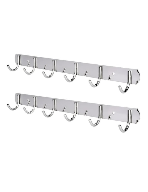 Perchero de pared Xtellar de acero inoxidable 6 ganchos