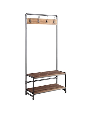 Rack con perchero y banca con estante para zapatos 4D Concepts Anacortes