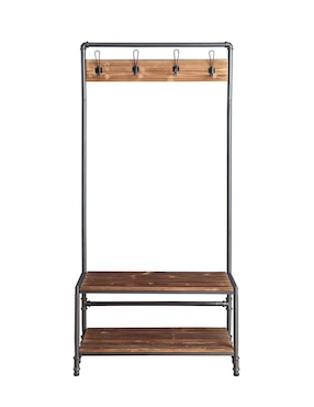 Rack con perchero y banca con estante para zapatos 4D Concepts Anacortes