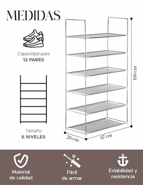 Zapatera Elly-Decor 12 pares de zapatos adulto