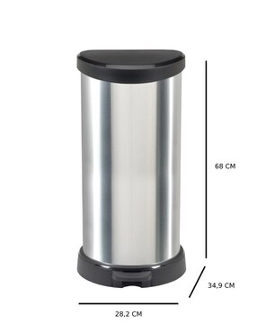 Bote de basura Keter Decobin push 40L de acero inoxidable