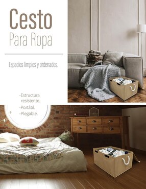 Cesto ropa multiusos Andromeda Inc de poliéster