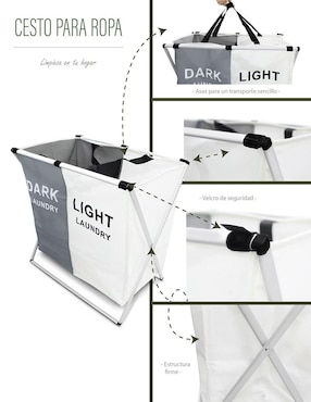 Cesto ropa para ropa Andromeda Inc de aluminio