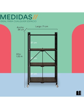 Rack de 4 estantes/compartimentos Mubson