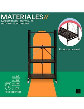 Rack de 4 estantes/compartimentos Mubson
