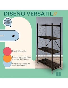 Rack de 4 estantes/compartimentos Mubson