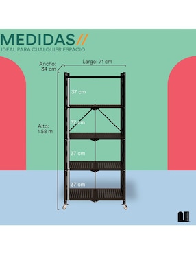 Rack de 5 estantes/compartimentos Mubson
