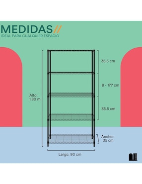 Rack de 5 estantes Mubson