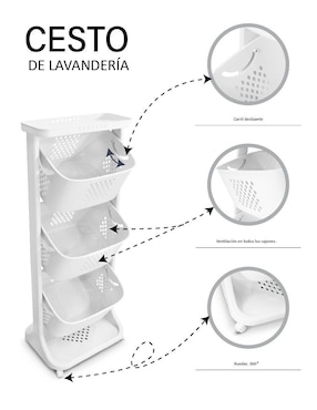 Cesto ropa multiusos Idea Nuova de plástico