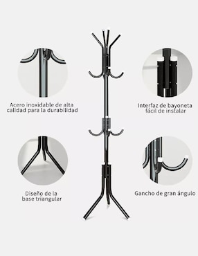 Perchero de piso Genérica de acero inoxidable 12 ganchos