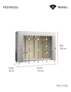 Armario portátil Homeasy Easy Shop CLOS-5GR de polipropileno