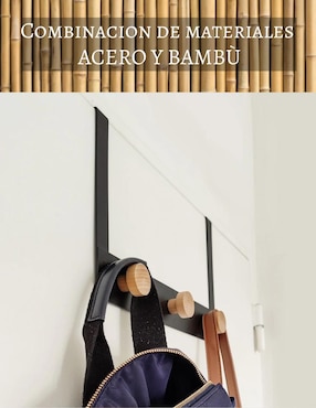 Perchero de pared Good & Good de acero 3 ganchos
