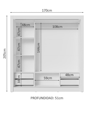 Ropero Madesa Sublime Plus 1193092e4g de MDP