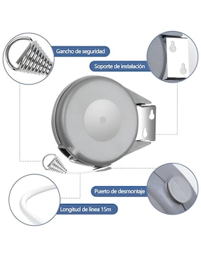 Tendedero retráctil Wünd de plástico y metal