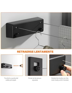 Tendedero retráctil Wünd de plástico y metal