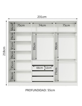 Armario Madesa Royale XA106309 de MDF