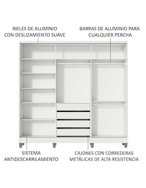 Armario Madesa Royale XA106309CP de MDF