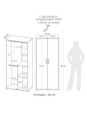 Armario Maderkit Habitación M01472CL-CZ de MDP