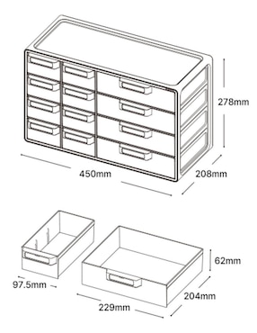 Organizador con cajones Agbox