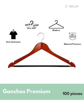 Set gancho Zomilux de madera 100 piezas