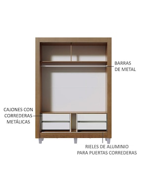 Ropero Madesa Dallas Plus 10946E4GCP de MDP