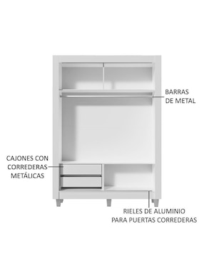 Ropero Madesa Dallas 10949B2GCP de MDP