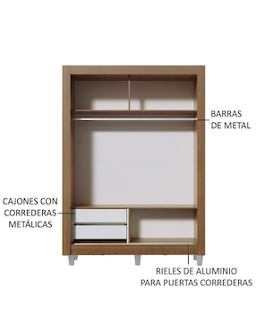 Ropero Madesa Dallas 10946E2GCP de MDP