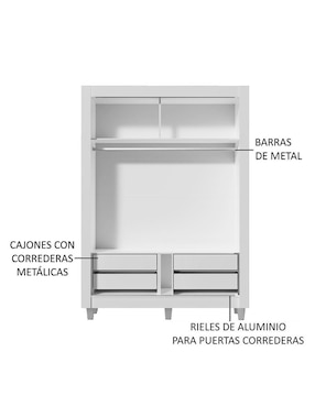 Ropero Madesa Dallas Plus 10949B4GCP de MDP