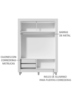 Ropero Madesa Dallas 10949B1E2GCP de MDP