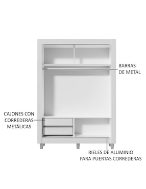 Ropero Madesa Dallas 1094092E2GCP de MDP