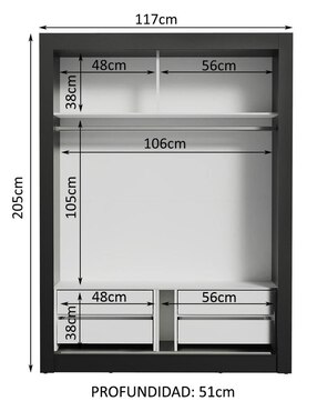 Ropero Madesa Dallas Plus 1094774G de MDP
