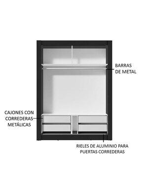 Ropero Madesa Dallas Plus 10948N2E4G de MDP