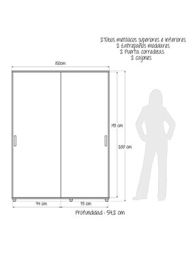Armario Maderkit M01940CL-GSWE de aglomerado