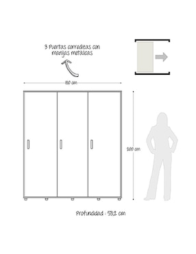 Armario Maderkit M01960CL-GSWE
de aglomerado y madera