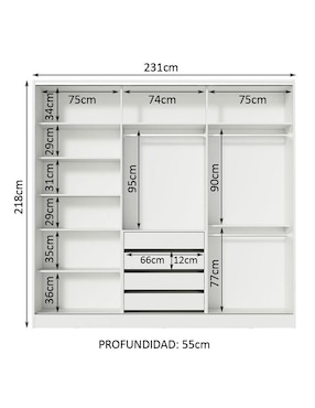 Ropero Madesa Eros 1163093e de MDF