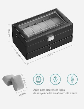 Caja reloj Songmics Bridie cuadrado