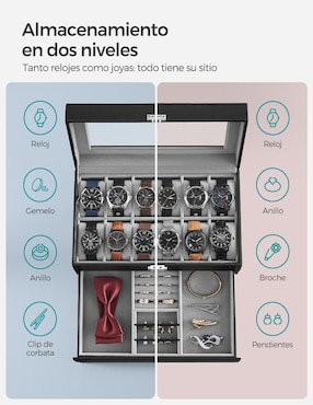 Caja reloj Songmics Bridie cuadrado