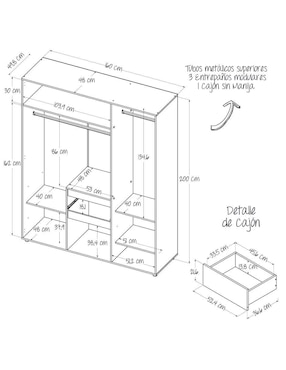 Armario Maderkit m01790cl-nibl de aglomerado