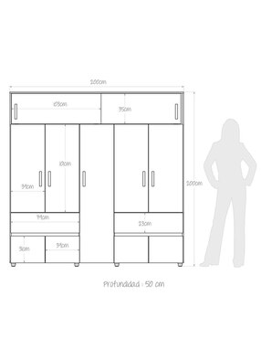Armario Maderkit habitación m01614cl-gswe de aglomerado