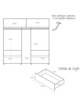 Armario armable Maderkit M01614CL-ROBL de aglomerado