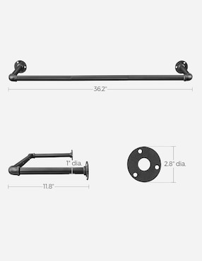 Perchero de pared Songmics Dalson de acero 2 ganchos