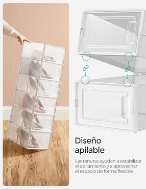 Zapatera armable caja almacenadora Songmics Home Dennys para 12 pares de zapatos adulto
