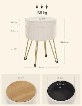 Taburete Giana Songmics Home de MDF