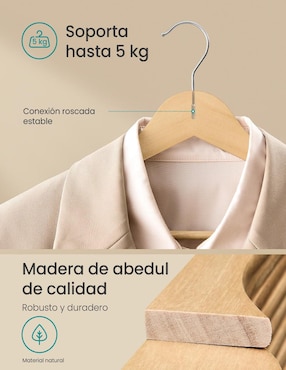 Set gancho Songmics Home Cason de madera 10 piezas