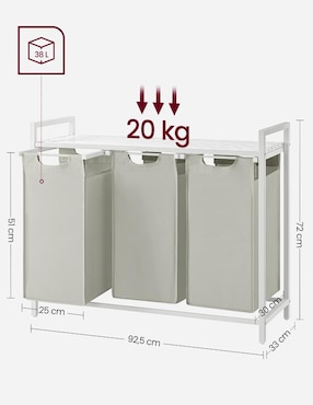 Cesto para ropa Songmics Home Brenta