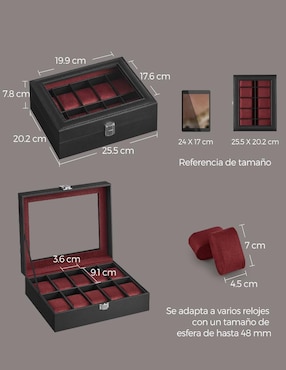 Caja reloj Songmics Home Bridie rectangular