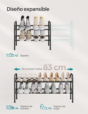 Zapatera armable mueble Songmics Home Davian para 10 pares de zapatos
